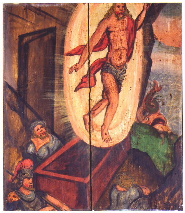 II-19: Jesu Auferweckung/Jona wird ausgespuckt